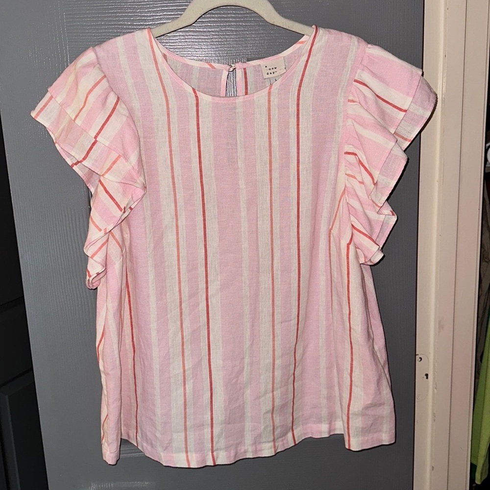 Target A New Day Linen Ruffle Top
